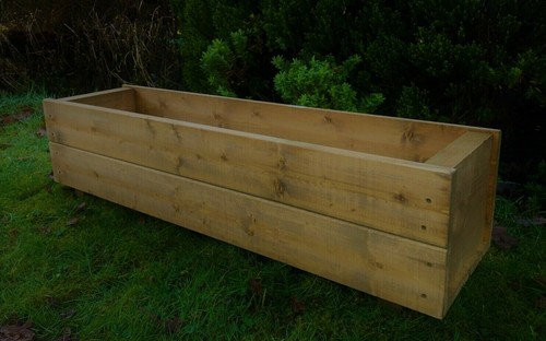 Long garden wooden planter - garden,