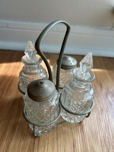 Salt pepper shaker oil vinegar - salt,