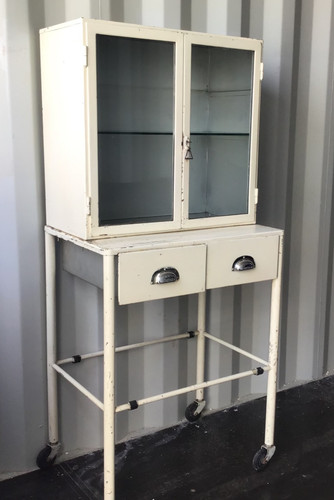Medical cabinet vintage glass - medical,
