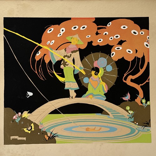 Antique painting art deco - art,