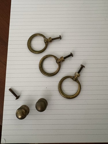 Vintage brass drawer pulls - drawer,