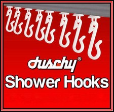 WHITE SHOWER CURTAIN HOOKS