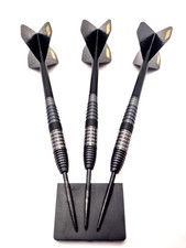 Tungsten Darts Set 23g 25g Black or Gold 90% Barrels, Stems & Pentathlon Flights