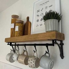 Rustic Wood Shelf Urban Reclamation Handmade Pine Chunky Wall Mounted
