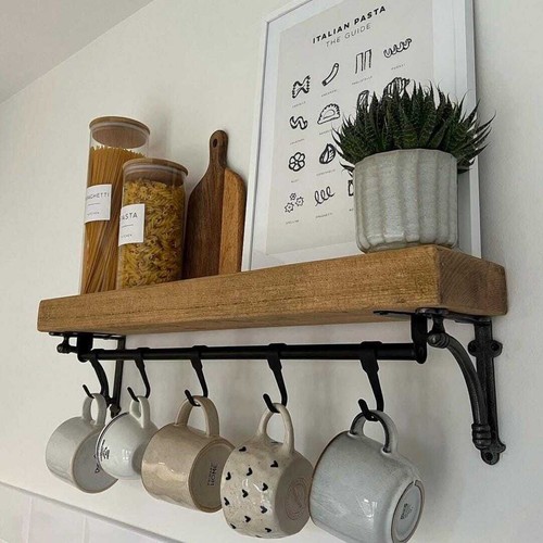 Rustic wood shelf - shelf, urban
