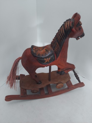 Handcarved vtg old wooden - handcarved,