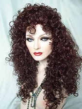 Sexy " Lioness " Wig Drag Queen Cosplay Long 28 in Tight Curly Cher Retails $130