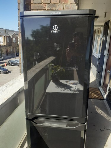 Indesit black fridge freezer - indesit,