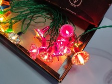 PIFCO, WORKING 20 VINTAGE CHRISTMAS GLITTER LIGHTS.  01