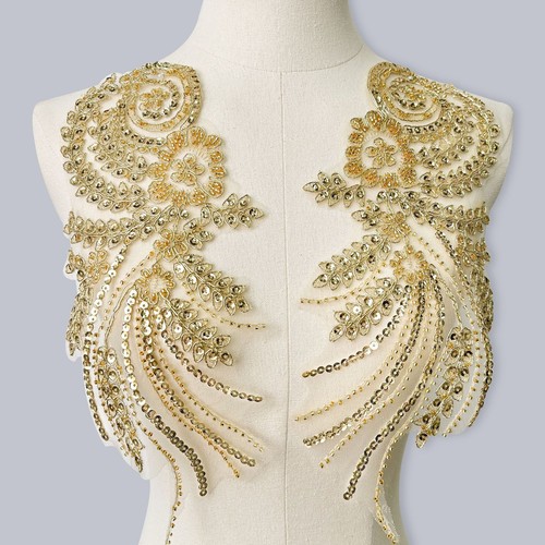 Pairs gold sequin beaded - pairs,