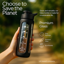 Glass Water Bottle 700ml Flip