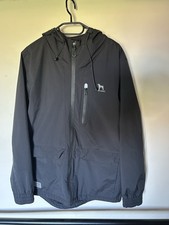 One True Saxon Cagoule Jacket Men's Size L Black Full Zip Pockets Hood Mint Con