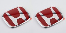 Genuine Style 2pcs Front Rear Red Badge Emblem For Accord Coupe 2006-2007
