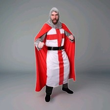 Mens St George Knight England Fancy Dress Costume Pantomime Book Day L