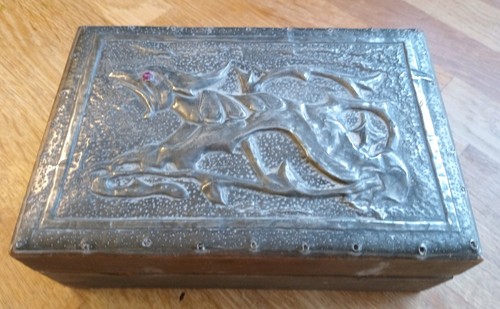 Antique wooden box with - antique,