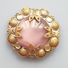 Vintage Czech Brooch - Pink