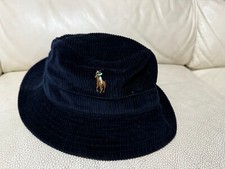 Polo Ralph Lauren Blue Corduroy Horse Bucket Hat Size S/M NEW RRP £75
