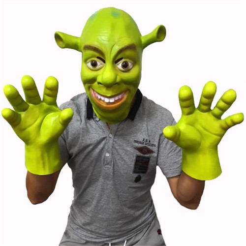 Green shrek costume mask - green,