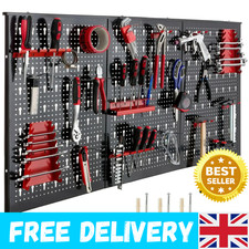 Wall Mounted Tool Peg Board Set Garage Storage Bins Workshop Rack Shed Organiser