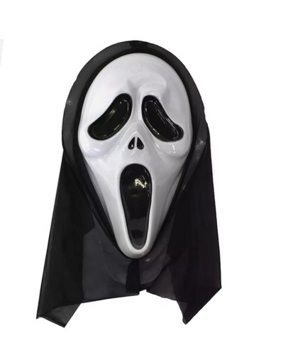 Plastic scream ghost face mask - plastic,