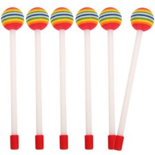 6 Pcs Lollipop Drum Timpani Felt Stick Sponge Sticks Drumsticks Premium Child