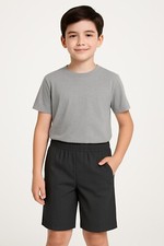 BOYS ALL AROUND FULL ELASTICATED PULL UP SCHOOL SHORTS NO HOOK CLIP UNIFORM SIZE