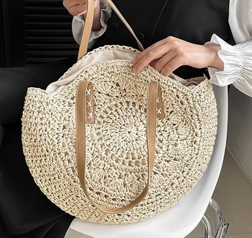 Summer round straw bag women - round,