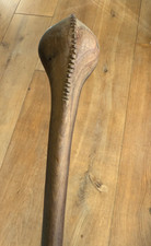 Antique African Tribal Knobkerrie Heavy Hardwood Unusual Spiked Ridge 46cm 300gs