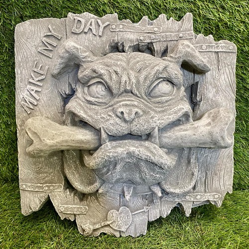 Large concrete bulldog head - bulldog,