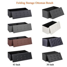 Folding Storage Ottoman Bench