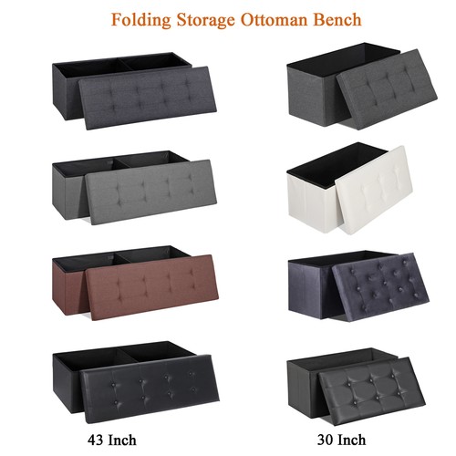 Folding ottoman storage bench - folding,