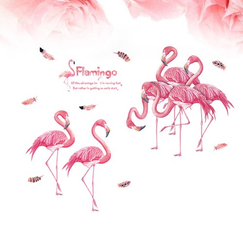 Flamingo wall decals pvc - decals, home
