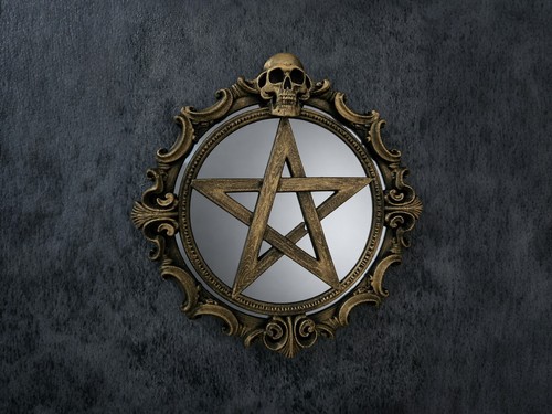 Gothic pentagram mirror - pentagram, mirror,