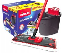 Vileda Ultramax XL Set Flat Mop Bucket Squeezer Multi Surface Microfibre Handle