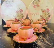 set of six Pink and gold