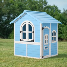 Wooden Kids Playhouse Outdoor Children Pretend Play Toy Garden Wendy House Yard