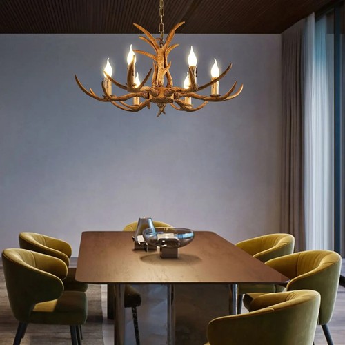 Retro brown antler chandelier - retro,