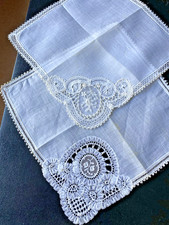 TWO VINTAGE WHITE COTTON LAWN