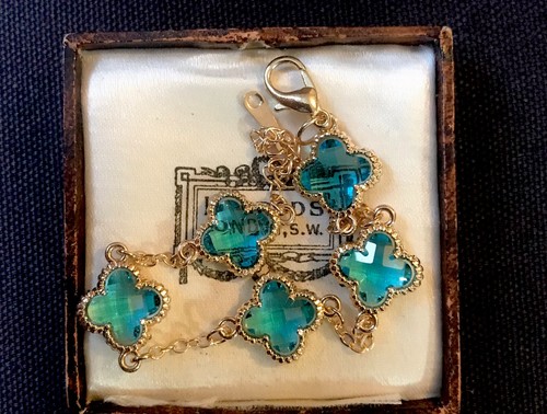Vintage style blue - blue, crystal
