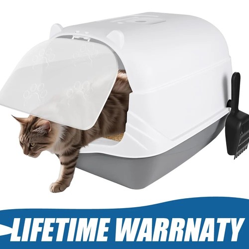 Cat litter tray box hooded - litter,