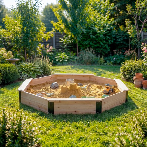 Children wooden sandpit with - children's,