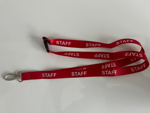 Staff lanyard red smooth - red, neck