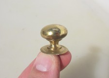 Small Vintage Brass Cabinet Knob Drawer Handle Pull Old Plate Cupboard Antique