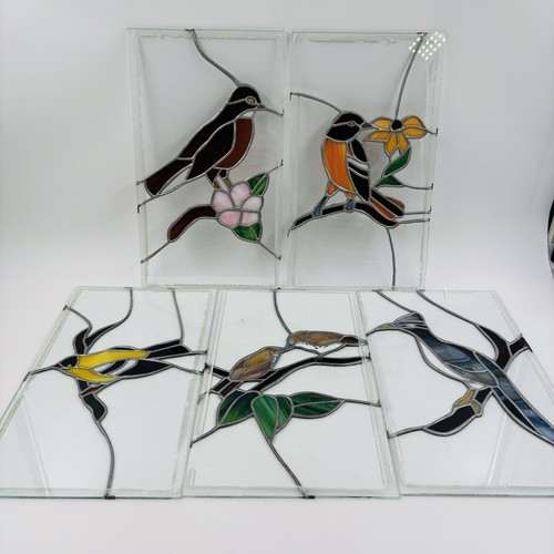 Vtg set stained - set, glass