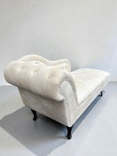 Modern Cream Button Back Suede