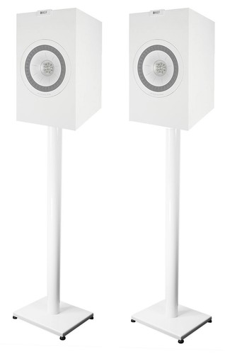 Pair steel white stands - pair,