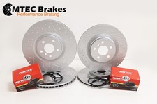 FOR BMW M135i F40 DRILLED AND GROOVED FRONT REAR DISCS & PADS & SENSORS