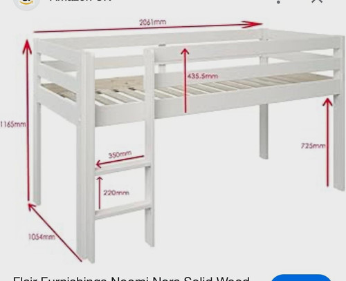 White wooden mid - wooden, sleeper