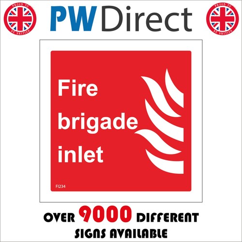 Sign fire brigade inlet - sign, valve