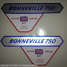 TRIUMPH T140V BONNEVILLE SILVER JUBILEE 1977 RESTORATION SIDE PANEL BADGE DECALS